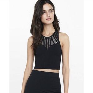 Express OneEleven Ribbed Racerback Cutout Crop
